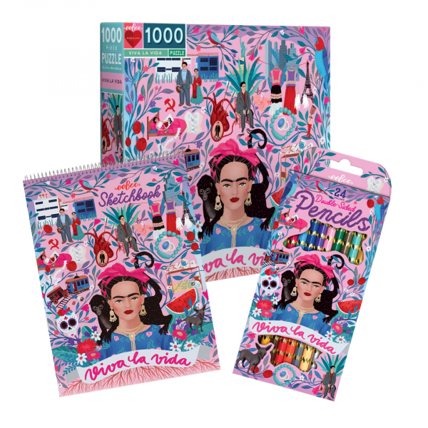 Pack eeBoo Frida Kahlo Puzzle + Libreta + Colores